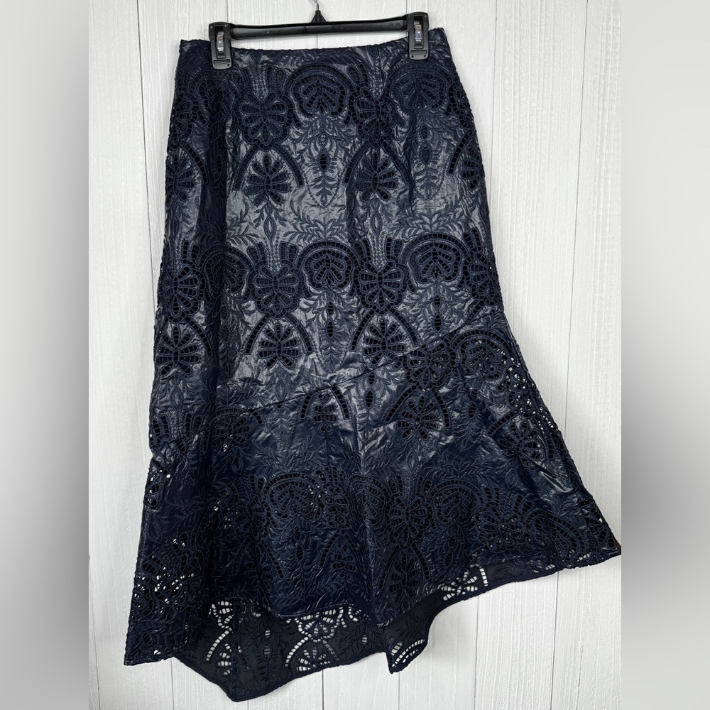 Marie Oliver Casey Embroidered Faux Leather Skirt - Picture 8 of 10
